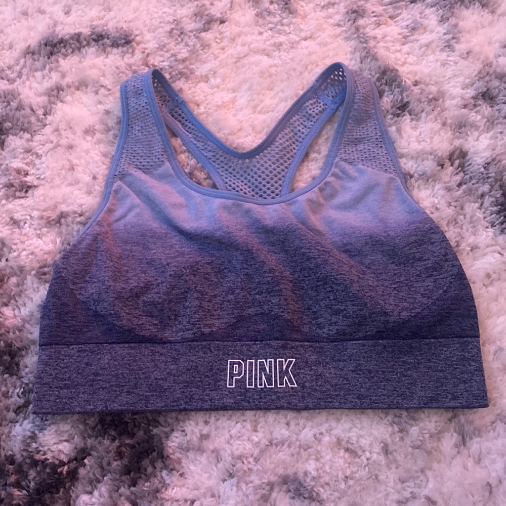 Blue ombré pink sports bra